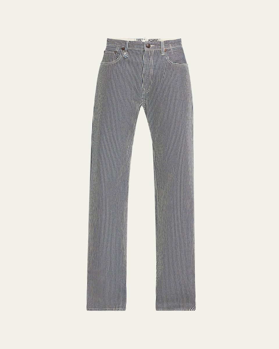 Jane Stripe Lace-Back Jeans